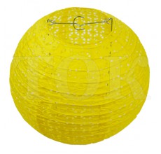 Бумажный фонарик с рисунком желтый 35 см. 0924-19